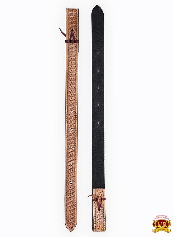 HILASON Western Leather Horse Saddle Back Billets with Basket Weave Tooled - Image 5